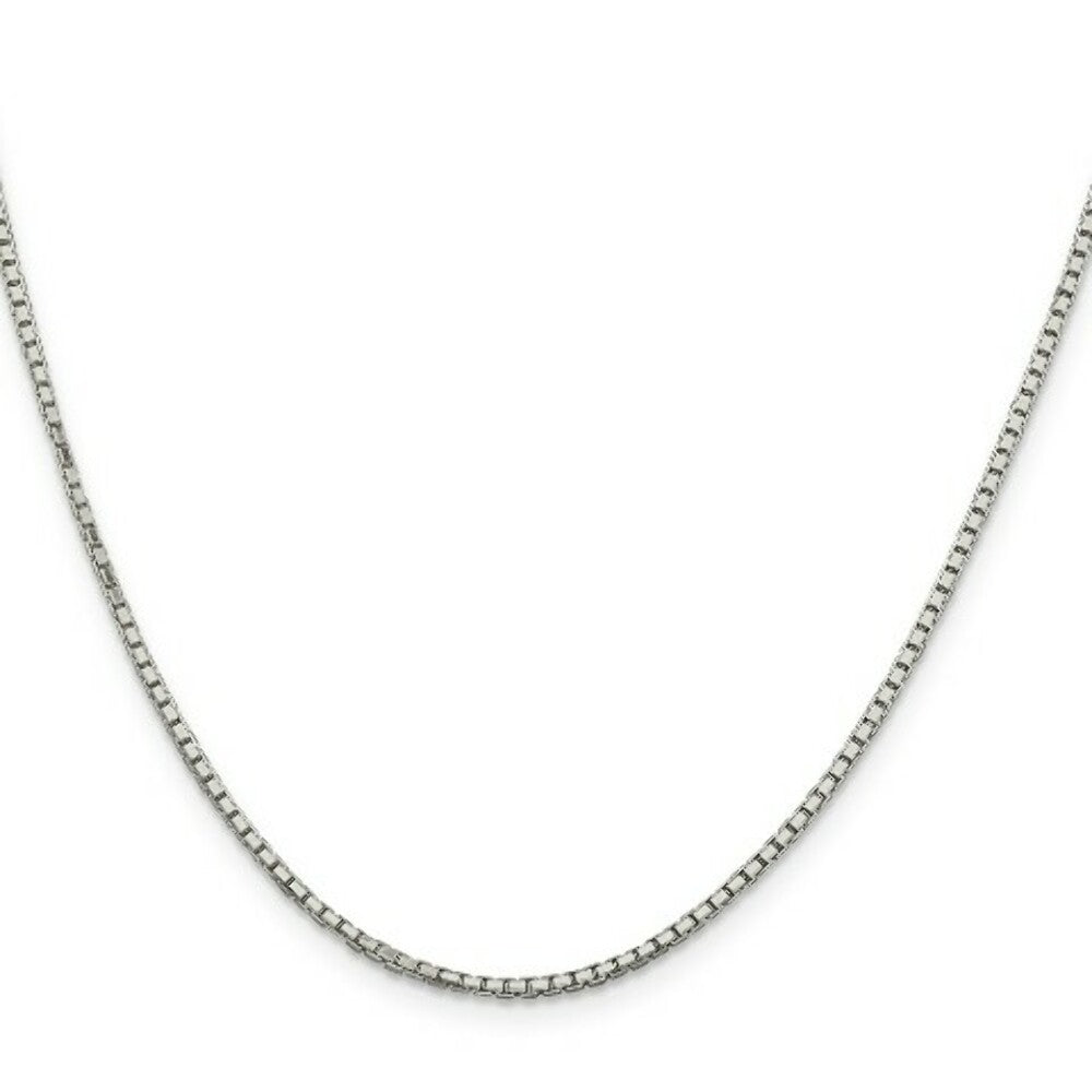 Sterling Silver Rhodium-plated 1.7mm 8 Sided Diamond-cut Mirror Box Chain