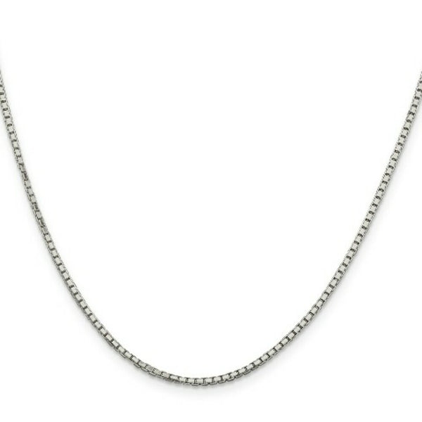 Sterling Silver Rhodium-plated 1.7mm 8 Sided Diamond-cut Mirror Box Chain
