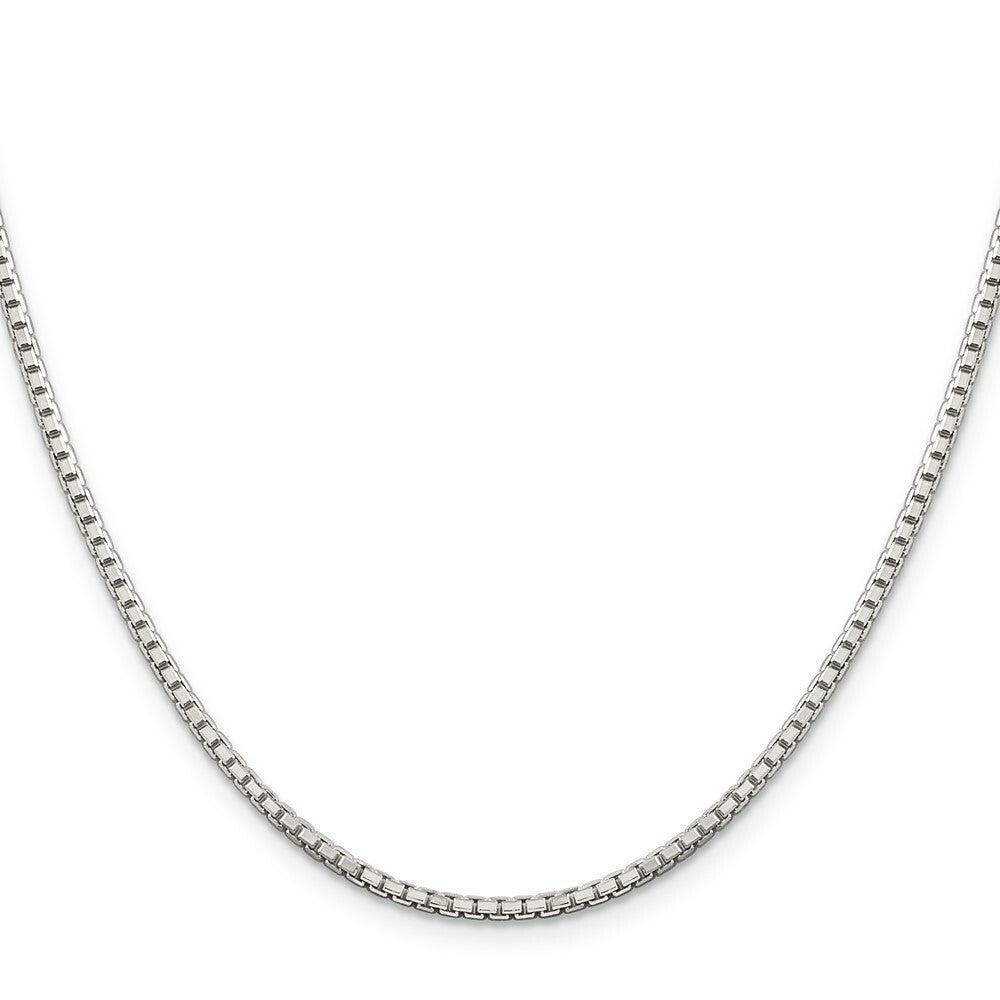 Sterling Silver 2mm 8 Sided Diamond-cut Box Chain