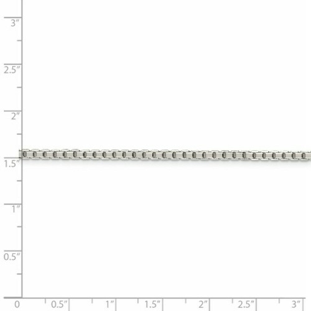 Sterling Silver 2.5mm 8 Sided Diamond-cut Box Chain
