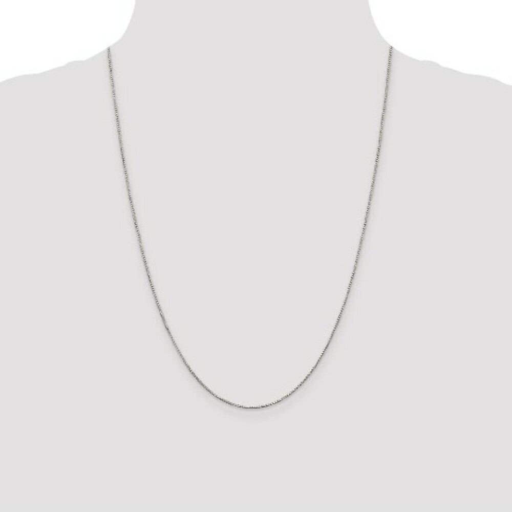Sterling Silver Rhodium-plated .9mm Box Chain