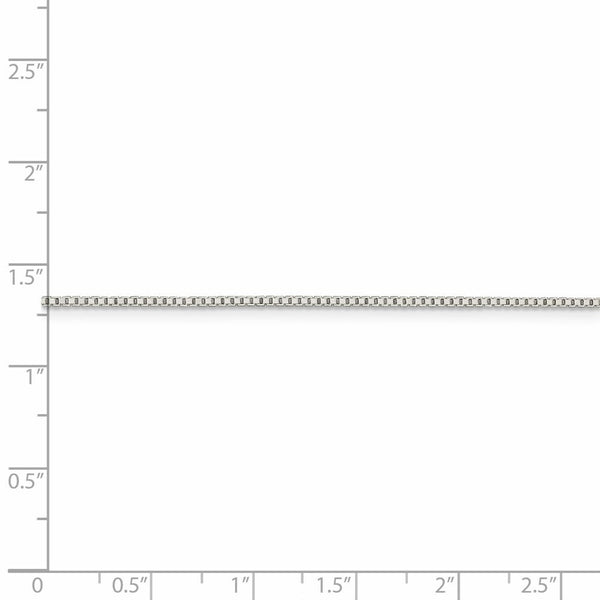 Sterling Silver Rhodium-plated 1.1mm Box Chain