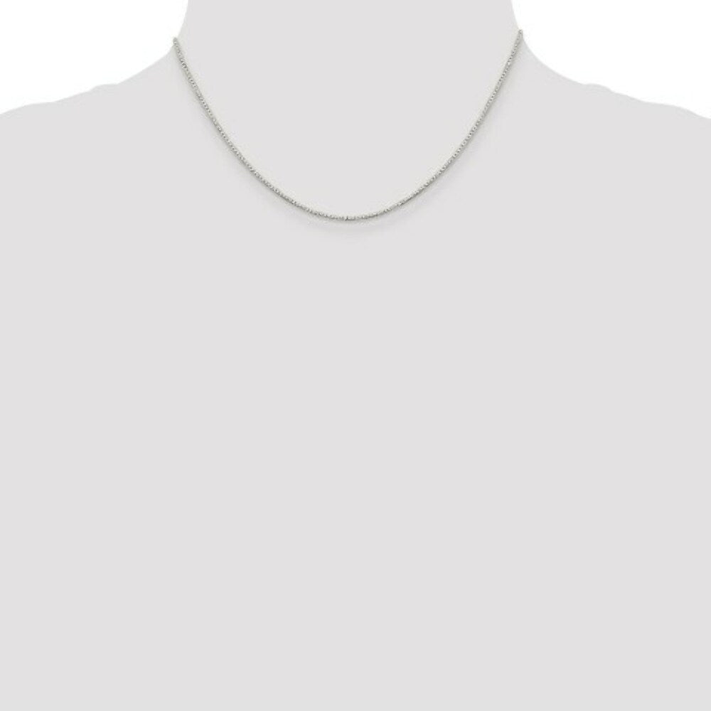Sterling Silver Rhodium-plated 1.1mm Box Chain