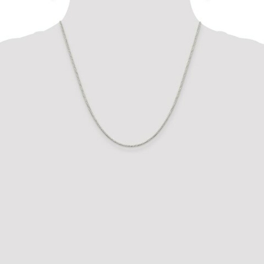 Sterling Silver Rhodium-plated 1.1mm Box Chain