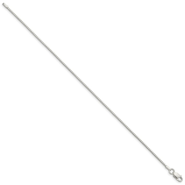 Sterling Silver 1.25mm Box Chain 7'' length