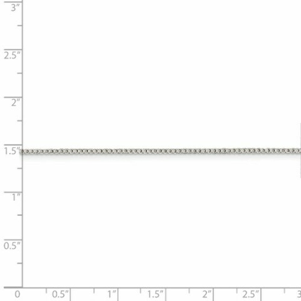 Sterling Silver Rhodium-plated 1.25mm Box Chain