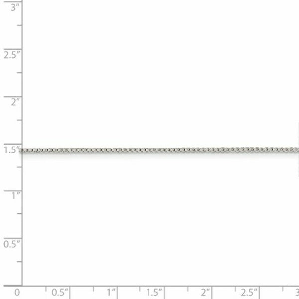 Sterling Silver Rhodium-plated 1.25mm Box Chain