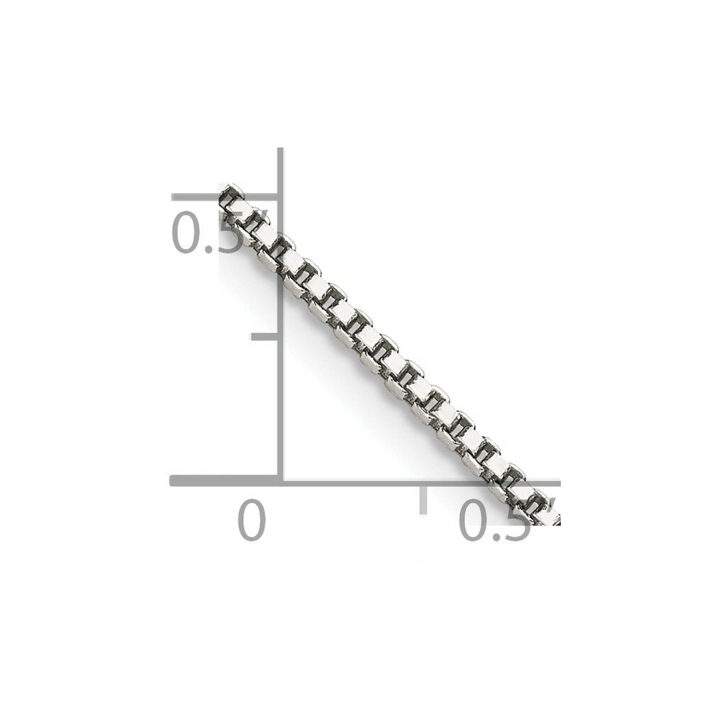 Sterling Silver Rhodium-plated 1.4mm Box Chain