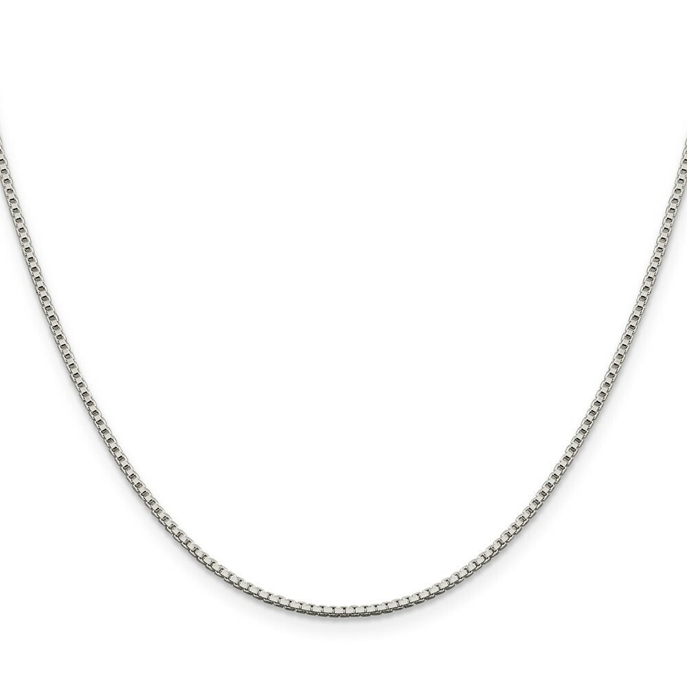 Sterling Silver Rhodium-plated 1.4mm Box Chain
