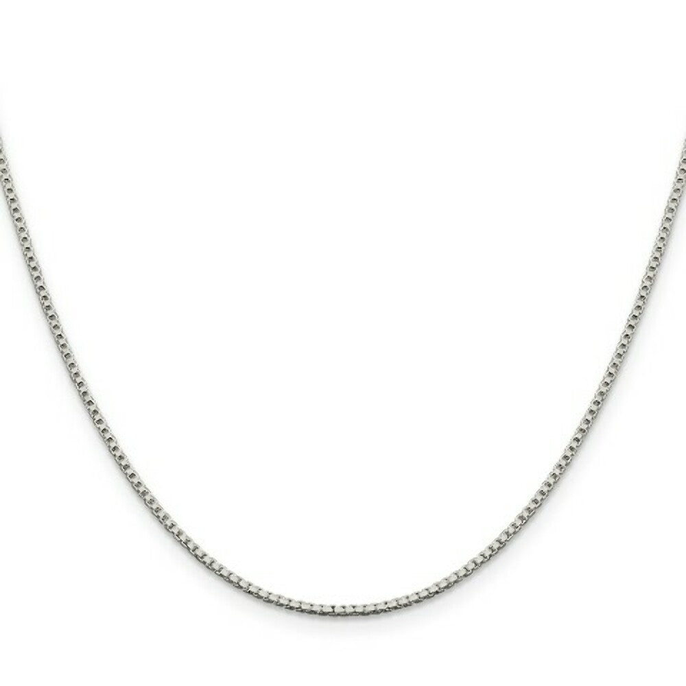 Sterling Silver Rhodium-plated 1.4mm Box Chain
