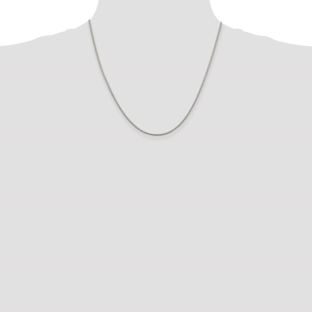 Sterling Silver Rhodium-plated 1.4mm Box Chain