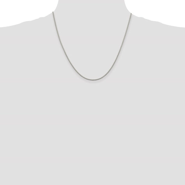 Sterling Silver Rhodium-plated 1.4mm Box Chain