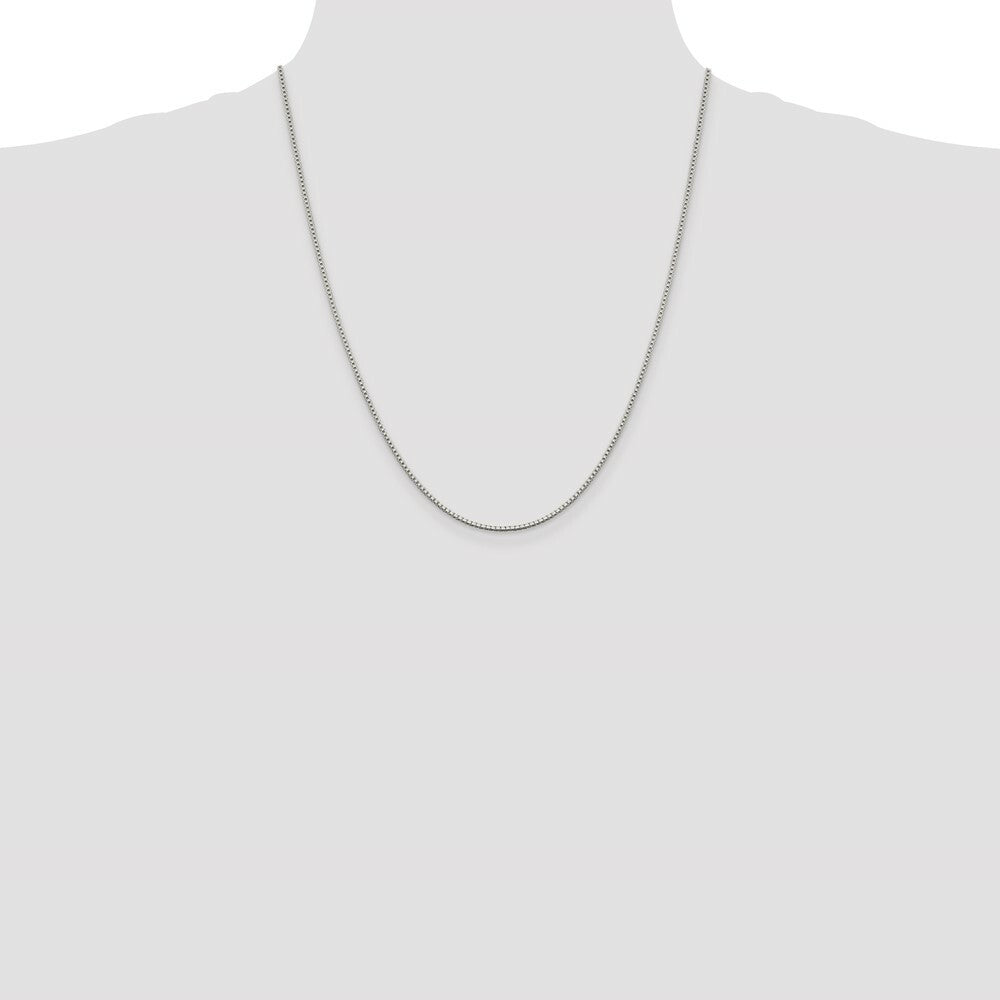 Sterling Silver Rhodium-plated 1.4mm Box Chain
