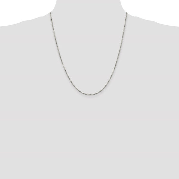Sterling Silver Rhodium-plated 1.4mm Box Chain