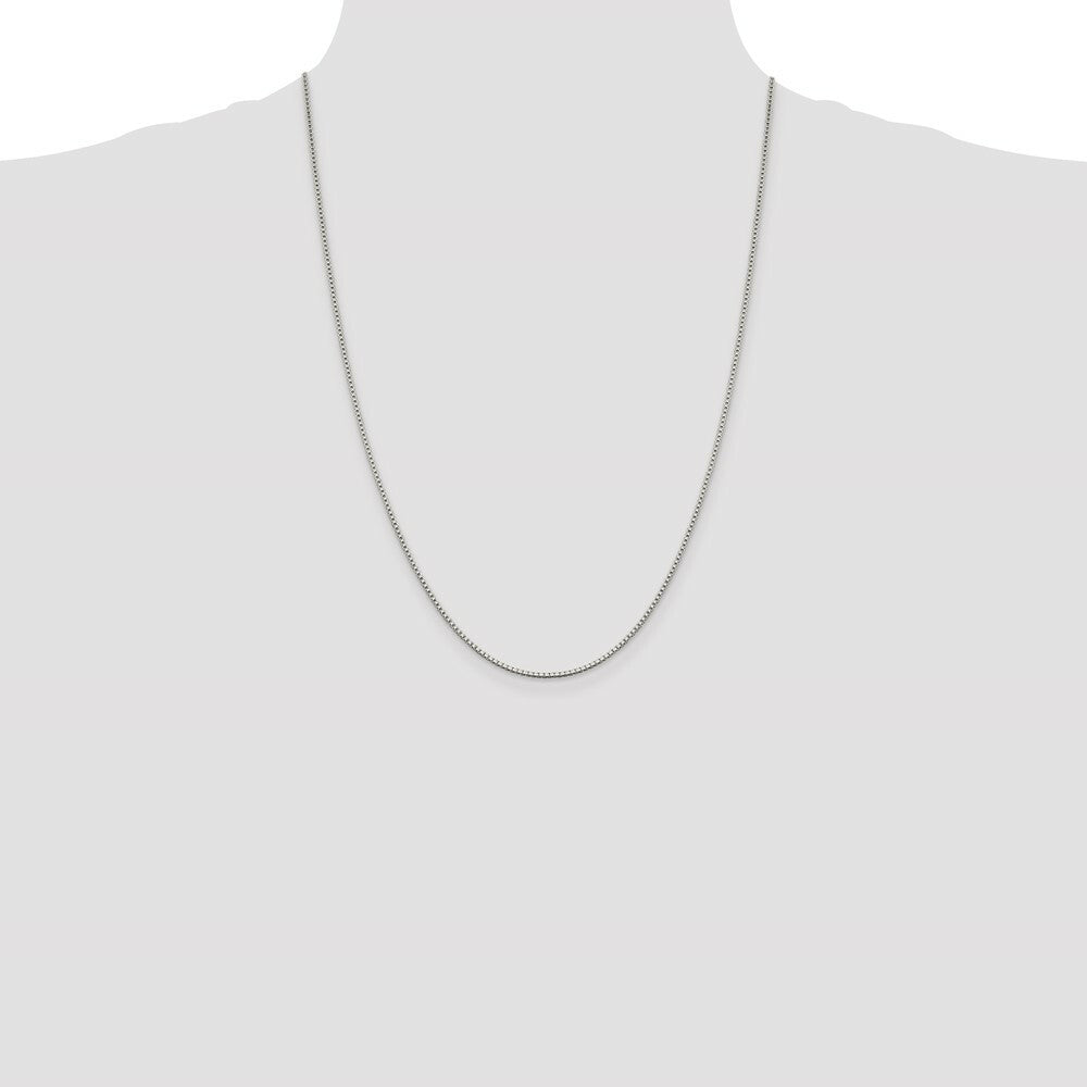 Sterling Silver Rhodium-plated 1.4mm Box Chain