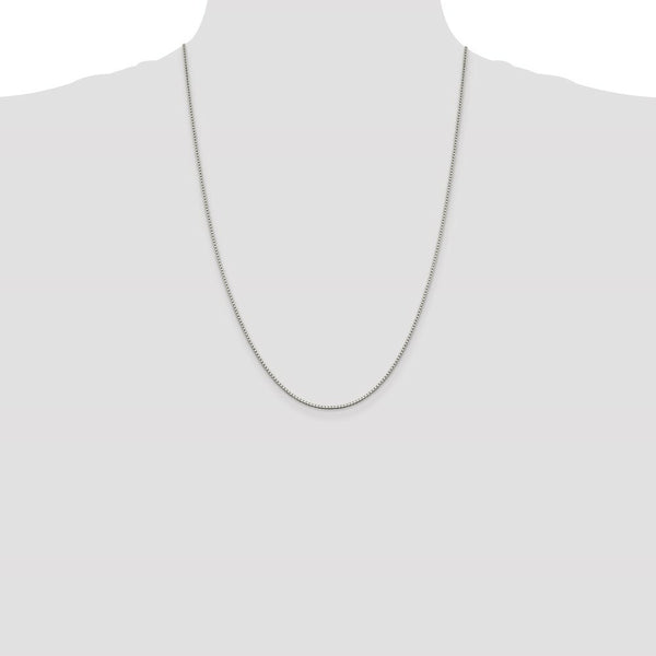 Sterling Silver Rhodium-plated 1.4mm Box Chain
