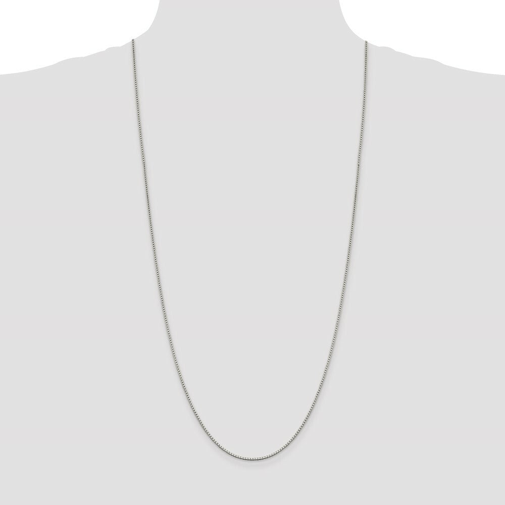 Sterling Silver Rhodium-plated 1.4mm Box Chain