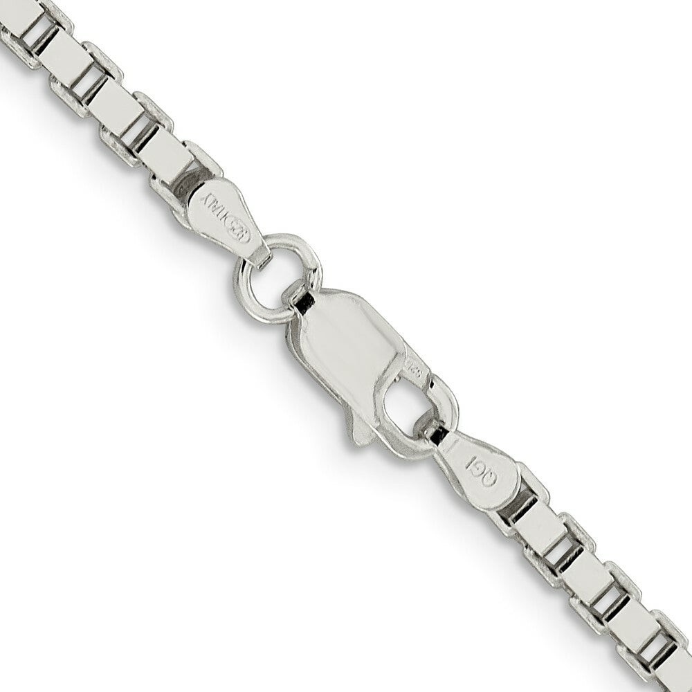 Italian Sterling Silver 3mm Box Chain - 24" inches with Lobster Clasp