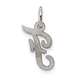 Load image into Gallery viewer, Sterling Silver Rhodium-plated Script Letter F Initial Letter Charm
