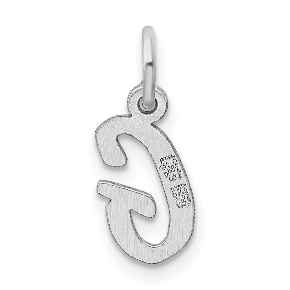 Sterling Silver Rhodium-plated Script Letter G Initial Letter Charm