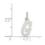 Load image into Gallery viewer, Sterling Silver Rhodium-plated Script Letter G Initial Letter Charm
