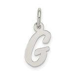 Load image into Gallery viewer, Sterling Silver Rhodium-plated Script Letter G Initial Letter Charm

