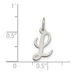 Load image into Gallery viewer, Sterling Silver Rhodium-plated Script Letter L Initial Letter Charm
