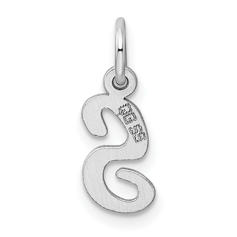 Sterling Silver Rhodium-plated Script Letter S Initial Letter Charm