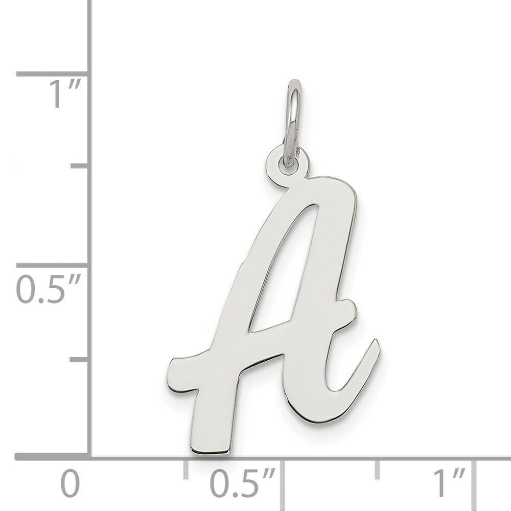 Sterling Silver Large Script Initial Letter A Charm