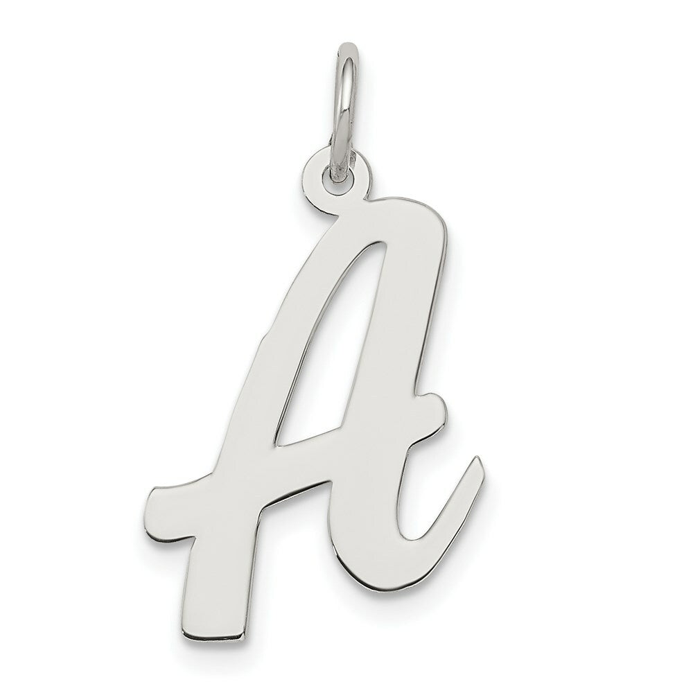 Sterling Silver Large Script Initial Letter A Charm
