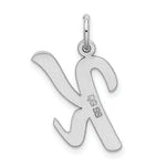 Load image into Gallery viewer, Sterling Silver Rhodium-plated Script Letter K Initial Letter Charm
