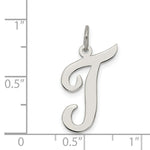 Load image into Gallery viewer, Sterling Silver Rhodium-plated Script Letter R Initial Letter Charm
