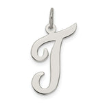 Load image into Gallery viewer, Sterling Silver Rhodium-plated Script Letter R Initial Letter Charm
