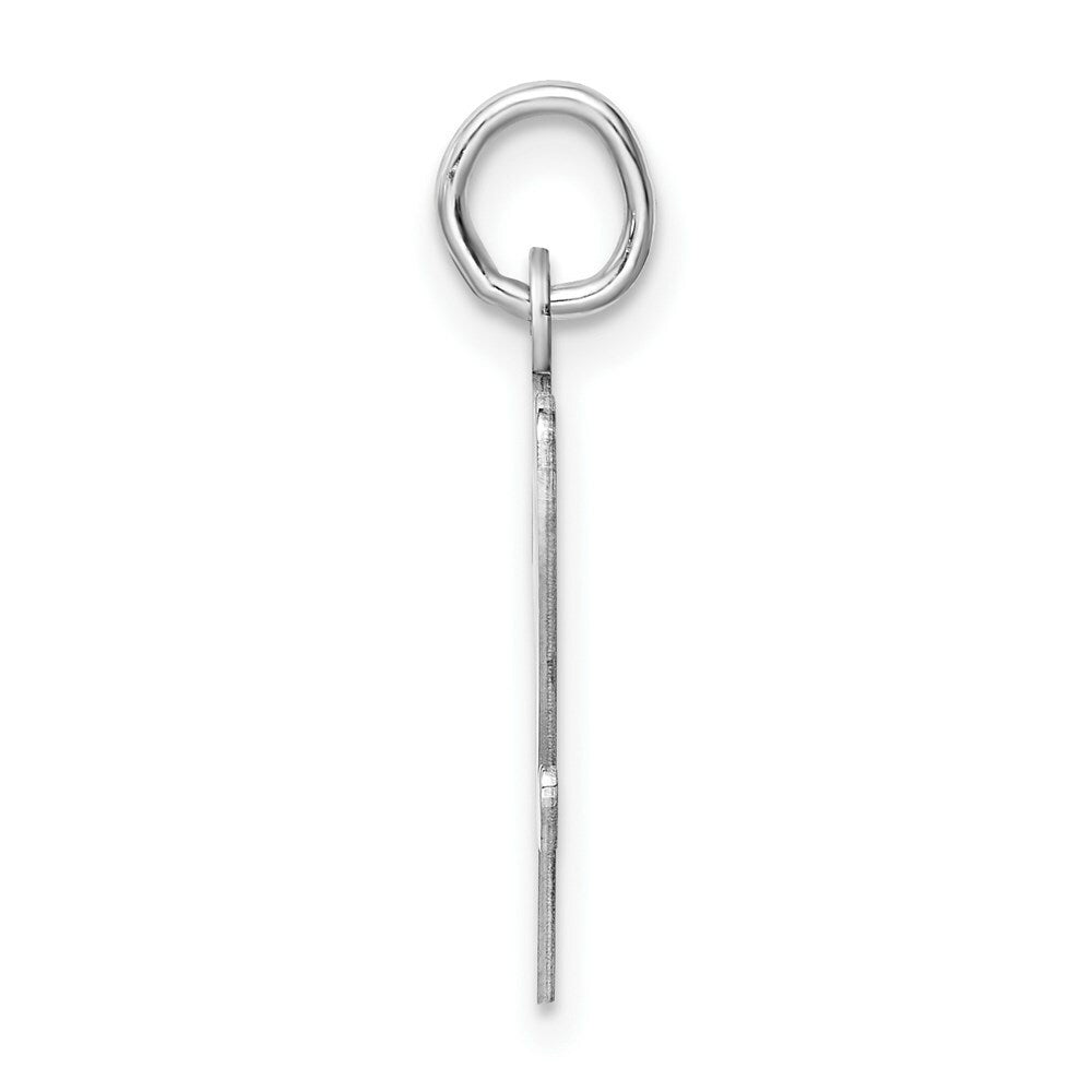 Sterling Silver Rhodium-plated Script Letter V Initial Letter Charm