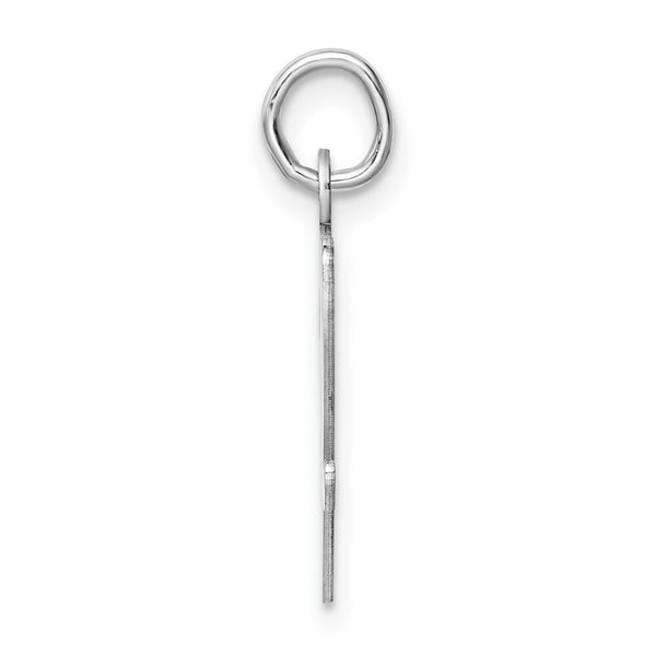 Sterling Silver Rhodium-plated Script Letter V Initial Letter Charm