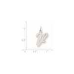 Load image into Gallery viewer, Sterling Silver Rhodium-plated Script Letter V Initial Letter Charm
