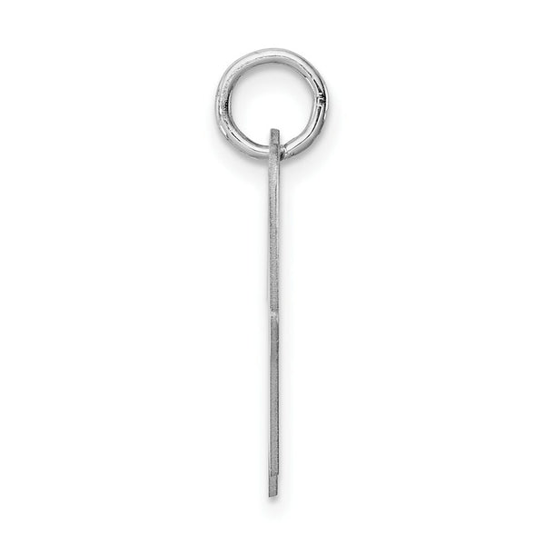 Sterling Silver Rhodium-plated Script Letter W Initial Letter Charm