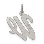 Load image into Gallery viewer, Sterling Silver Rhodium-plated Script Letter W Initial Letter Charm
