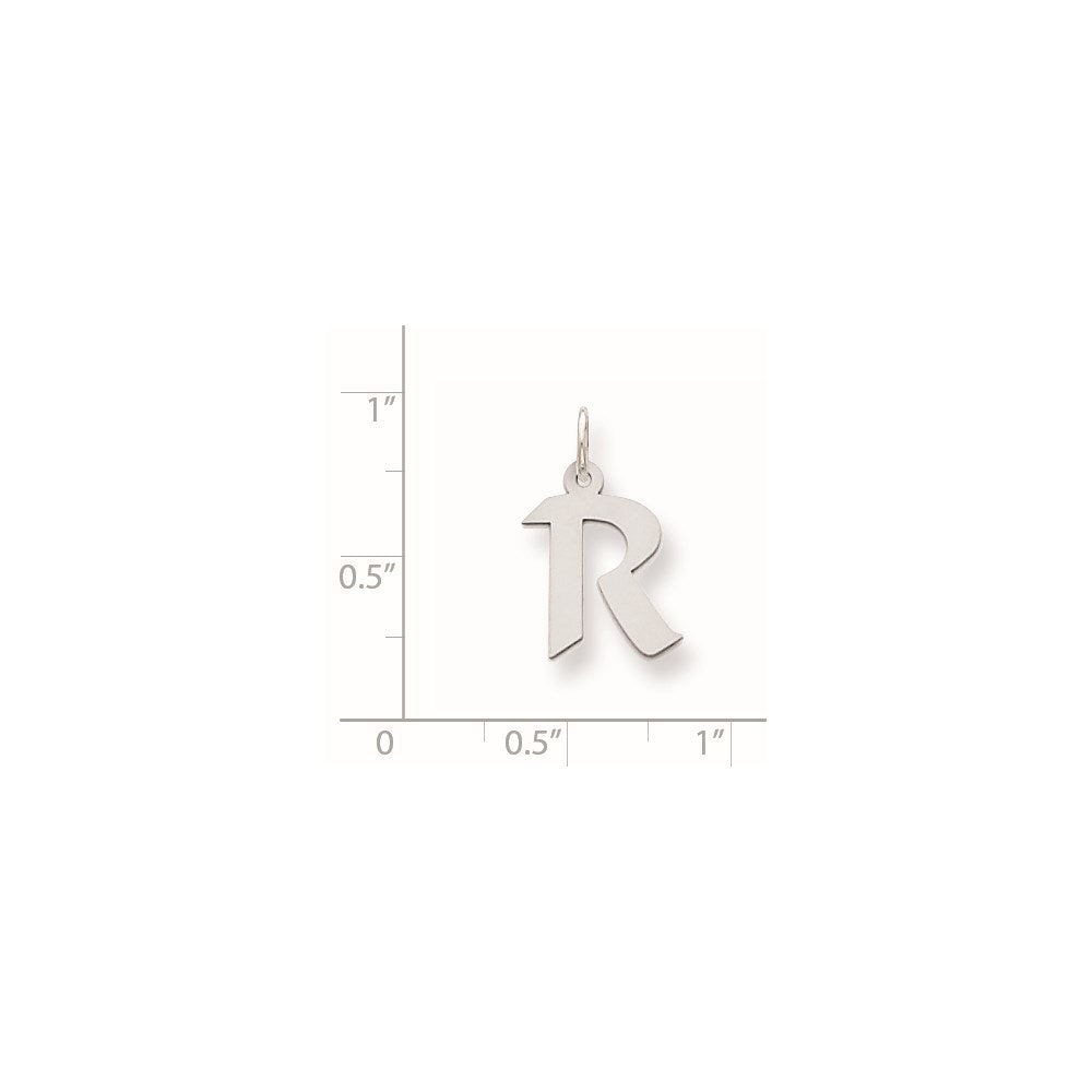 Sterling Silver Small Artisan Block Initial Letter R Charm