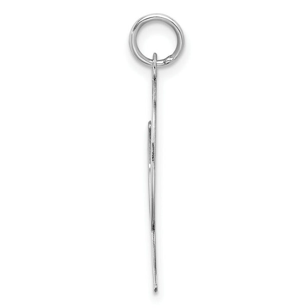 Sterling Silver Rhodium-plated Artisan Block Letter Q Initial Letter Charm