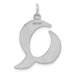 Load image into Gallery viewer, Sterling Silver Rhodium-plated Artisan Block Letter Q Initial Letter Charm
