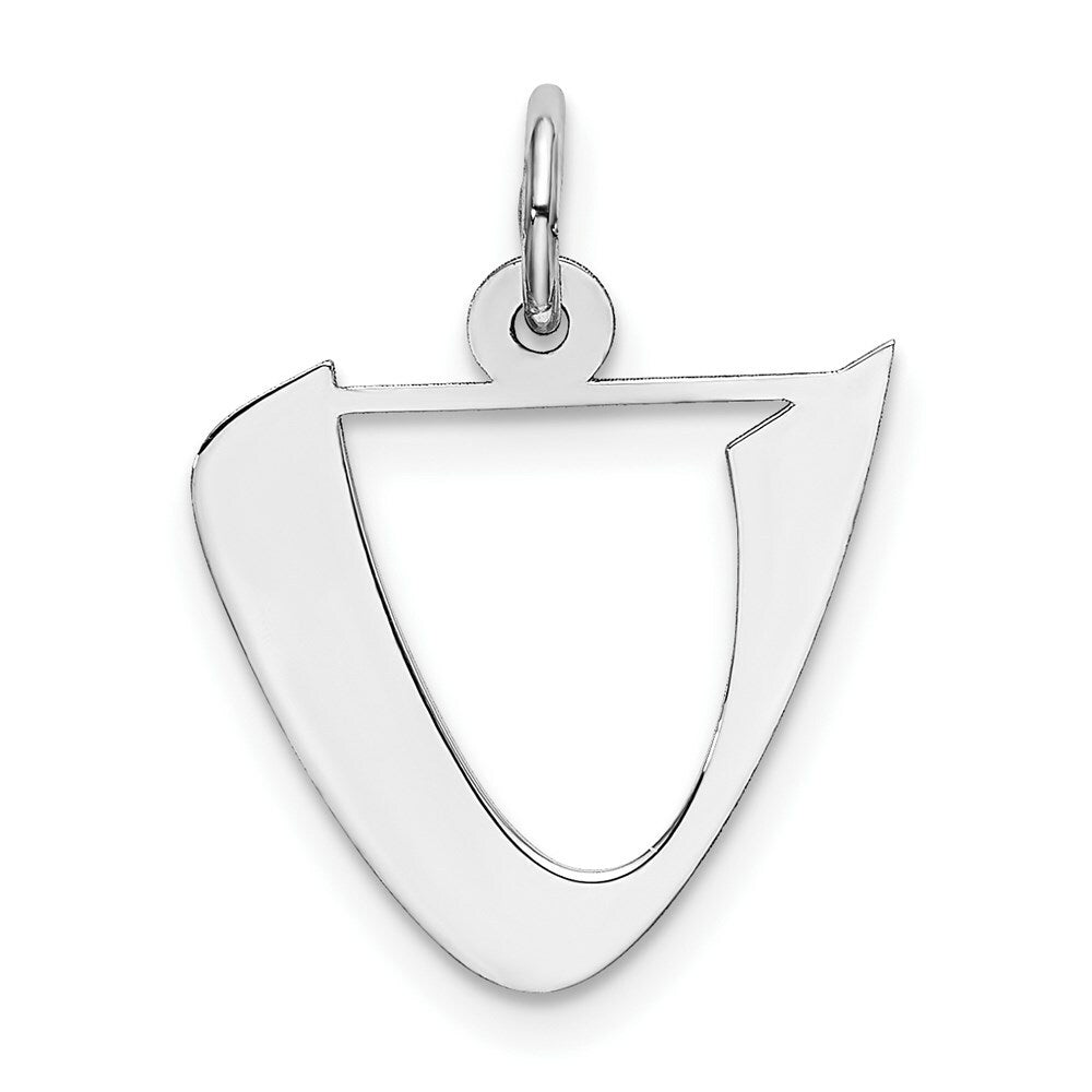 Sterling Silver Rhodium-plated Artisan Block Letter Y Initial Letter Charm