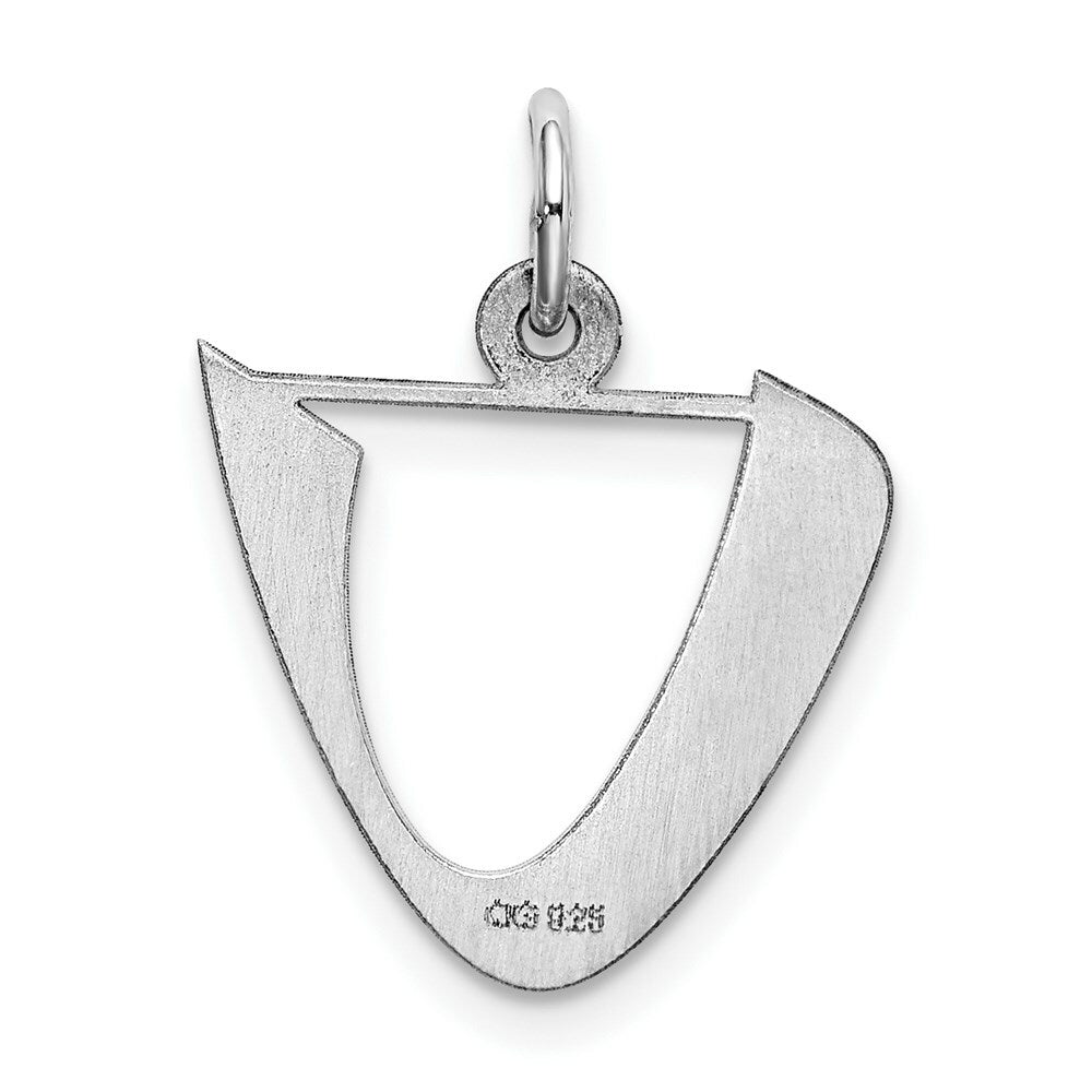 Sterling Silver Rhodium-plated Artisan Block Letter Y Initial Letter Charm