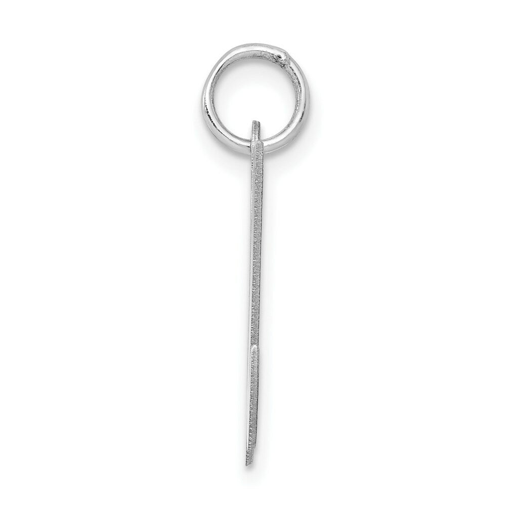 Sterling Silver Rhodium-plated Fancy Script Letter U Initial Letter Charm