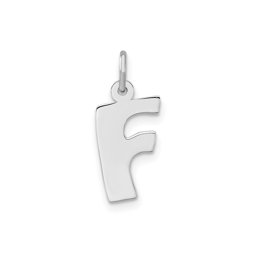 Sterling Silver Bubble Block Initial Letter F Charm