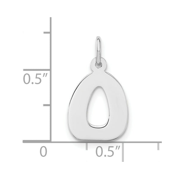 Sterling Silver Bubble Block Initial Letter O Charm