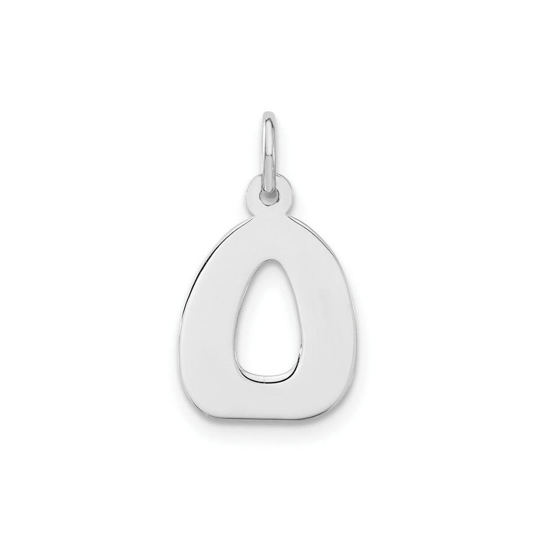Sterling Silver Bubble Block Initial Letter O Charm