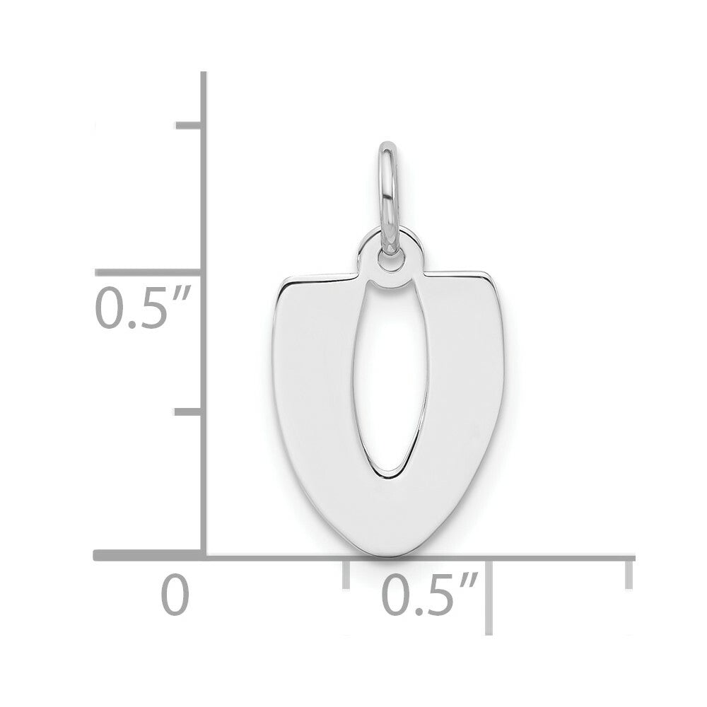 Sterling Silver Bubble Block Initial Letter V Charm