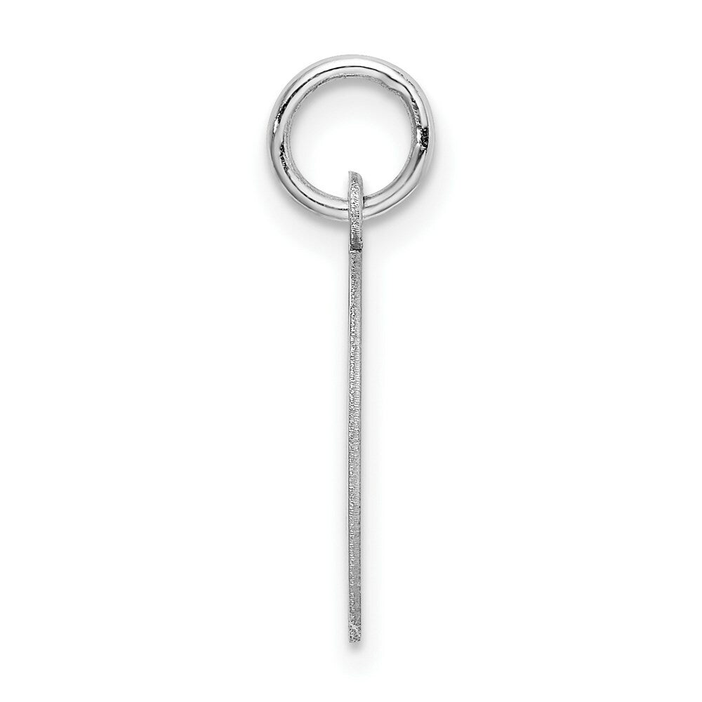 Sterling Silver Rhodium-plated Block Letter D Initial Letter Charm
