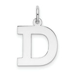 Load image into Gallery viewer, Sterling Silver Rhodium-plated Block Letter D Initial Letter Charm
